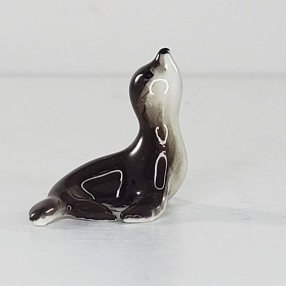 Bone China Japan Seal Sea Lion Miniature Figurine Tiny - Picture 1 of 6